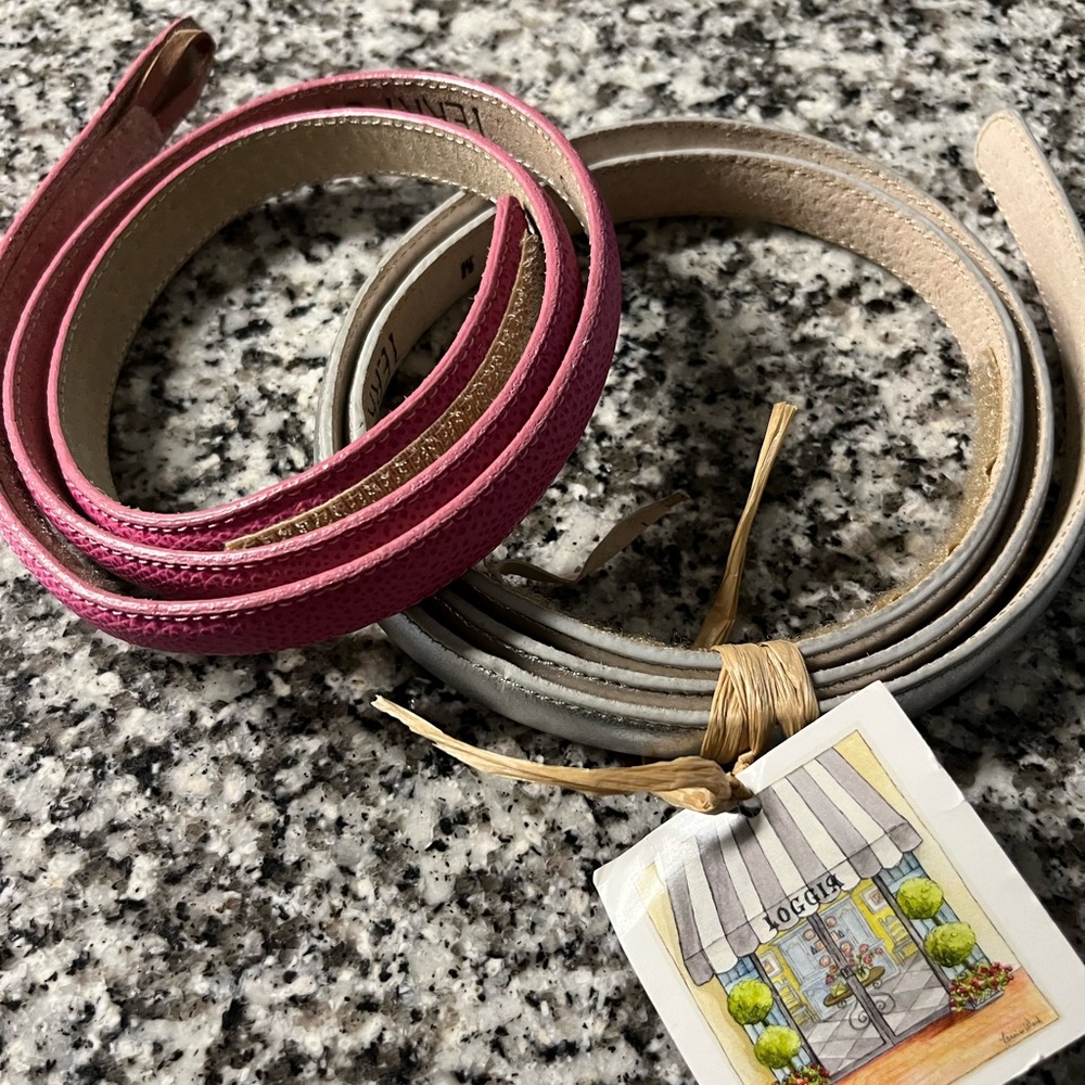 Leather Wrap Bracelet Set - Pink and Gray